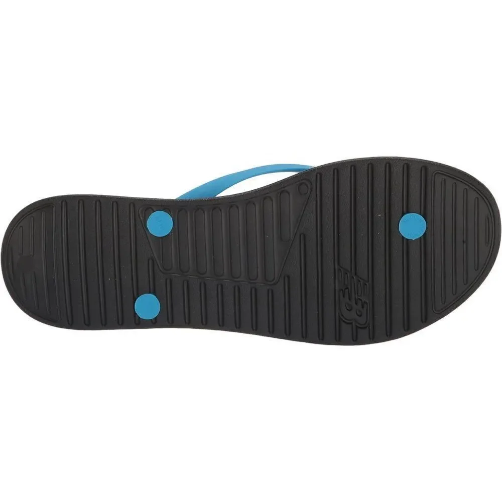 New Balance Men's Pool Locker Synthetic Flip Flop Sandals Black/Blue Size 12 NWT